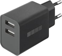 Зарядное устройство InterStep от сети NEW RT:2USB ток 2A, черный 73009