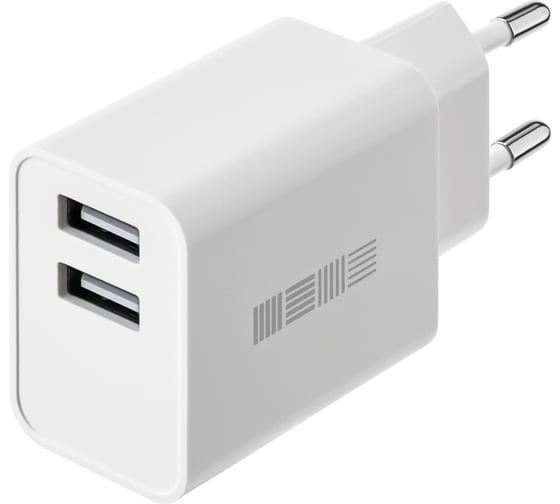 Зарядное устройство InterStep от сети NEW RT:2USB ток 2.4A, белый 73010 1