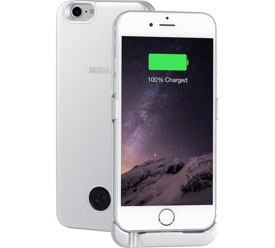 Чехол-аккумулятор Interstep для iPhone SE 2020/8/7/6S/6 3000мАч SILVER, B201, 51449