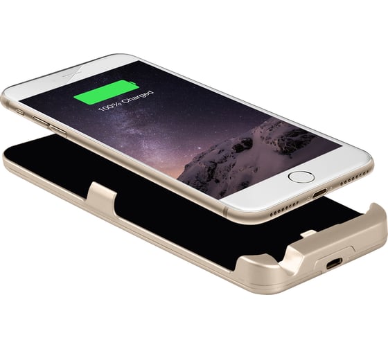 Чехол-аккумулятор Interstep для iPhone SE 2020/8/7/6S/6 3000мАч GOLD, B201, 51448