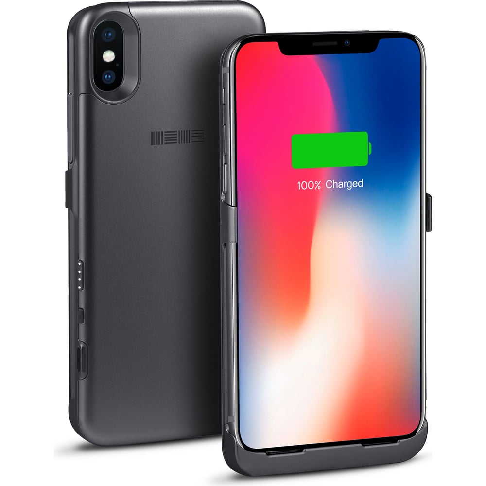 Чехол-аккумулятор Interstep для iPhone XS/X 3000мАч Sp. Gray, B201, 56546