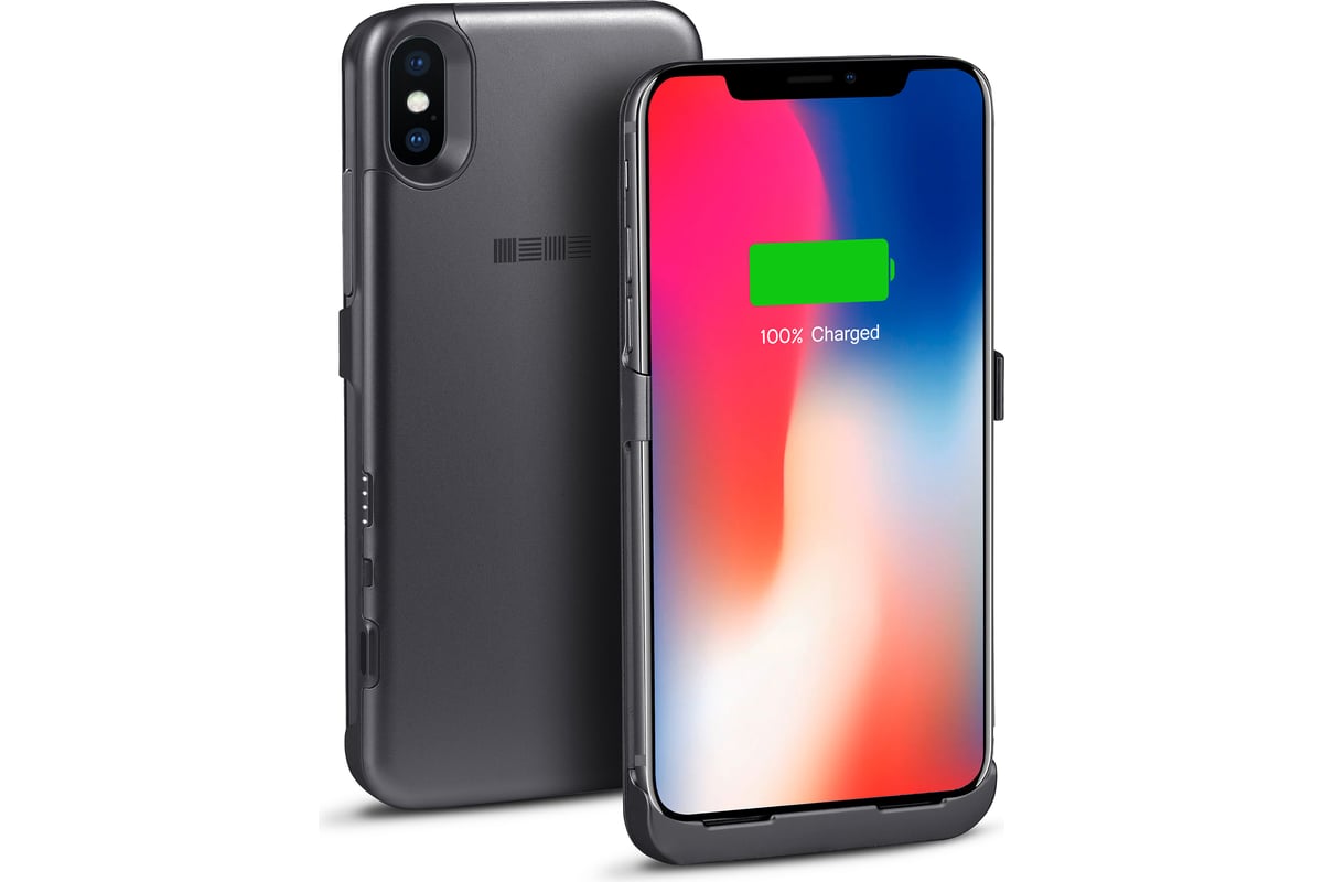 Чехол-аккумулятор Interstep для iPhone XS/X 3000мАч Sp. Gray, B201, 56546 -  выгодная цена, отзывы, характеристики, фото - купить в Москве и РФ