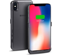 Чехол-аккумулятор Interstep для iPhone XS/X 3000мАч Sp. Gray, B201, 56546