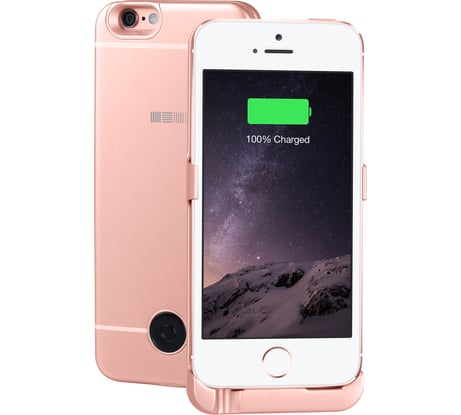 Чехол-аккумулятор Interstep 2200мАч Li-Pol для iPhone 5/5S/SE Rose, B201, 45547