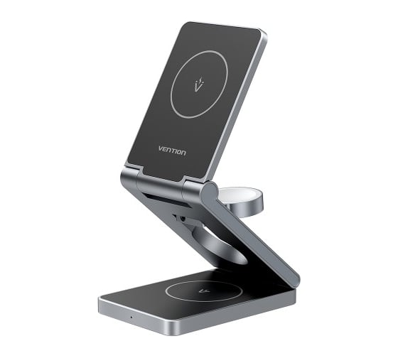 Беcпроводное зарядное устройство 3 в 1 VENTION с MagSafe, серый FGFH0