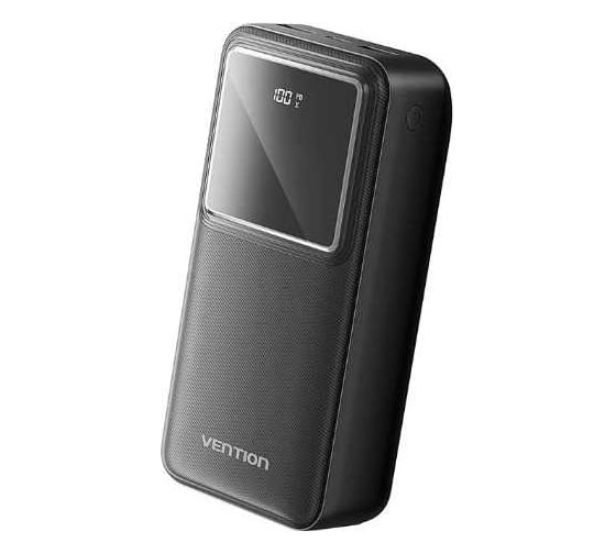 Power Bank VENTION 30000mAh(Micro-USB/C-A/A)22.5W, черный с LED-дисплеем FHMB0