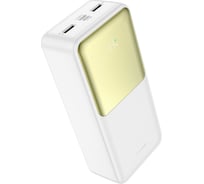 Портативный аккумулятор Hoco J136B, 30000мАч, QC/PD, 3A, с дисплеем, белый 6942007634861