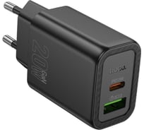 Зарядное устройство Hoco 20Вт, 3А, QC3.0/PD, 1xUSB, 1xType-C, N61, черный, коробка, 6942007644235