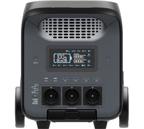 Портативная электростанция TopOn LFP 3000 Вт, 3 розетки 220 В, Anderson 378 Вт, DC и авторозетка 12.6 В, 2 Type-C, 4 USB, фонарь, UPS, Wi-Fi TOP-H3000