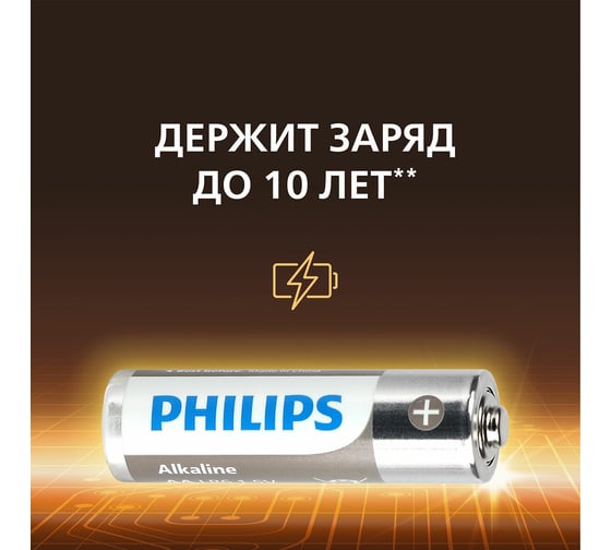 Батарейки алкалиновые ОФИСМАГ комплект 2 шт (отрывной блок) PHILIPS Entry, ААА (LR03,15А) блистер 457399