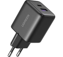 Сетевое зарядное устройство UGREEN X516 65014 30W 2-Port USB-CUSB-A GaN Fast Charger EU, черный 65014_
