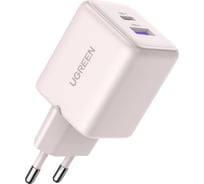 Сетевое зарядное устройство UGREEN X516 65017 30W 2-Port USB-CUSB-A GaN Fast Charger EU, розовый 65017_
