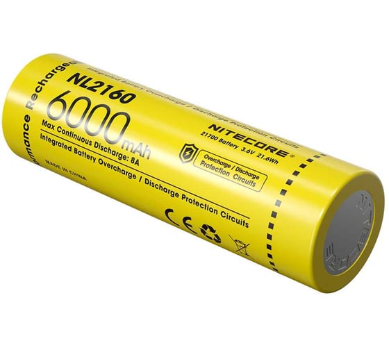 Аккумулятор NITECORE NL2160 Li-ion, 3.6 В, 6000 мАч, 21.6 Втч 0348