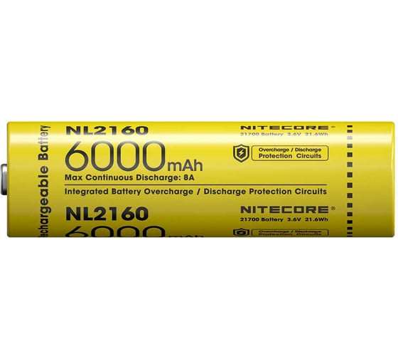 Аккумулятор NITECORE NL2160 Li-ion, 3.6 В, 6000 мАч, 21.6 Втч 0348