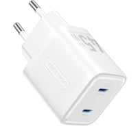Сетевое зарядное устройство VENTION на 2 порта USB С+C GaN 45W, белый FEFW0-EU