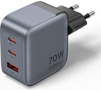 Сетевое зарядное устройство VENTION на 3 порт USB С+C+A GaN 70W Серый FEXH0-EU