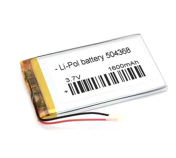 Аккумулятор AMPERIN Li-Pol (батарея) 5*43*68мм 2pin 3.7V/1600mAh 079640 1