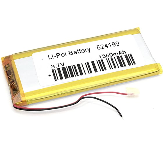 Аккумулятор AMPERIN Li-Pol (батарея) 6.2*41*99мм 2pin 3.7V/1350mAh 079660 1