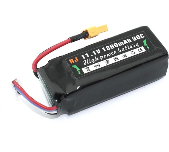 Аккумулятор AMPERIN Li-Pol 11.1v 802555 1800mah разъем XT30-Plug 096980 1