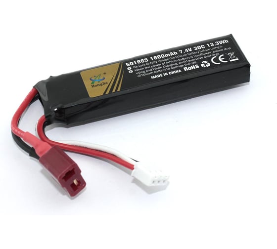 Аккумулятор AMPERIN Li-Pol 7.4v 451865 1800mah T-plug 097012