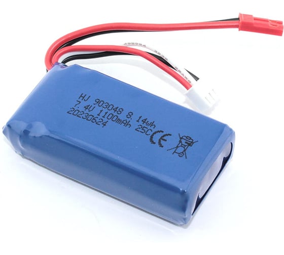 Аккумулятор AMPERIN Li-Pol 7.4v 903048 1100mah разъем JST 096992 1