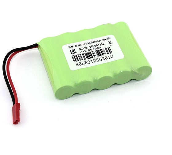 Аккумулятор AMPERIN Ni-Mh 6V 2400 mAh AA Flatpack разъем JST 091352 1