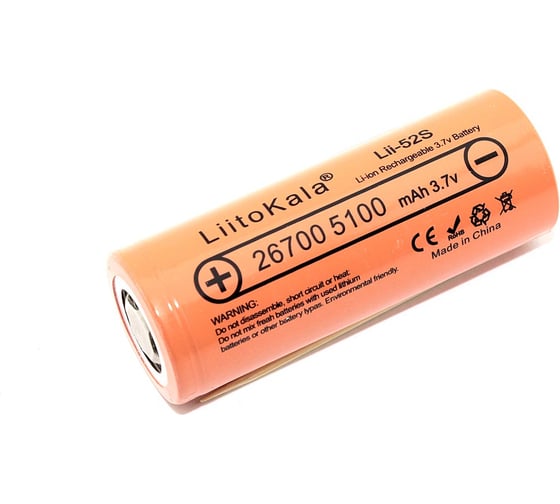 Аккумулятор AMPERIN типа 26700 Li-Ion LiitoKala Lii-52S 5100mAh, 3.7V 095355 1