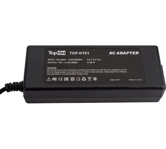 Блок питания TopOn для Asus, Dell, HP, Toshiba, MSI 19V 4.74A (5.5x2.5) 90W ADP-90CD BB TOP-DT01