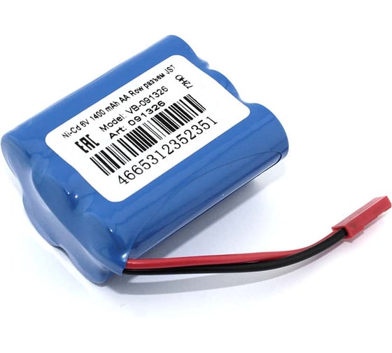 Аккумулятор AMPERIN Ni-Cd 6V 1400 mAh AA Row разъем JST (2+3) 091326 1
