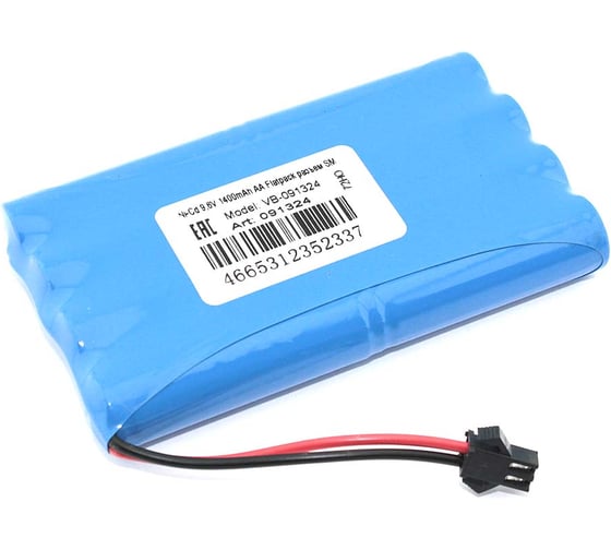 Аккумулятор AMPERIN Ni-Cd 9,6V 1400mAh AA Flatpack разъем SM 091324 1