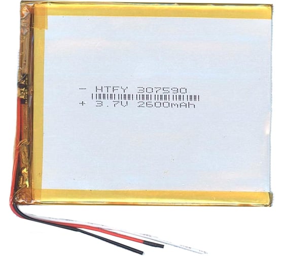 Аккумулятор AMPERIN Li-Pol батарея 3*75*90мм 3pin 3.7V/2600mAh 017293 1