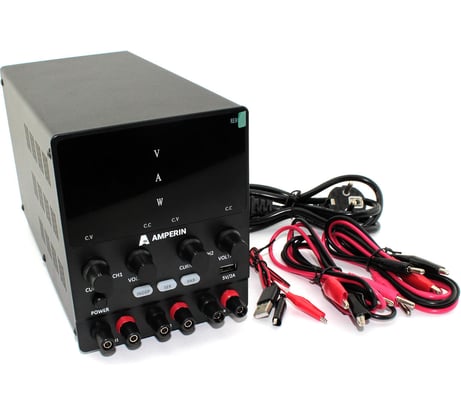 Двухканальный лабораторный блок питания AMPERIN AI-W3010x2C 30V, 10A 104807
