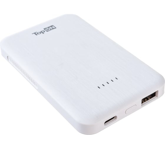 Внешний аккумулятор TopOn 5000mAh магнитная беспроводная зарядка 15W, PD 20W Белый TOP-M5W