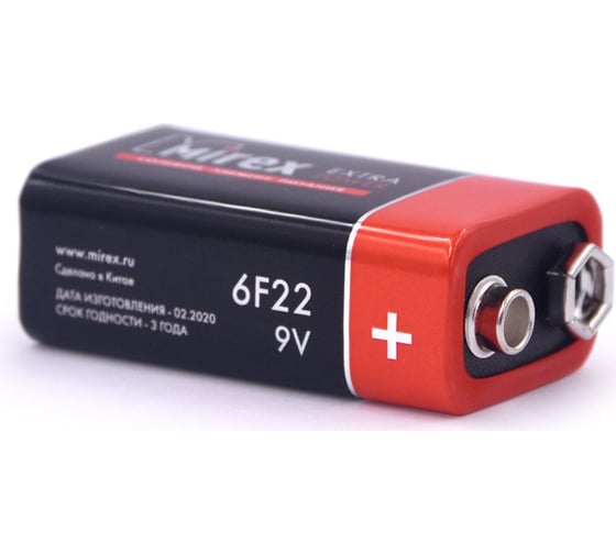 Солевая батарея Mirex 6F22 / Крона 9V 1 шт ecopack 23702-6F22-E1