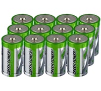 Батарейка POWERLAB GREEN LR20 D Shrink 2 Alkaline 1.5V 12шт. 00-00034159