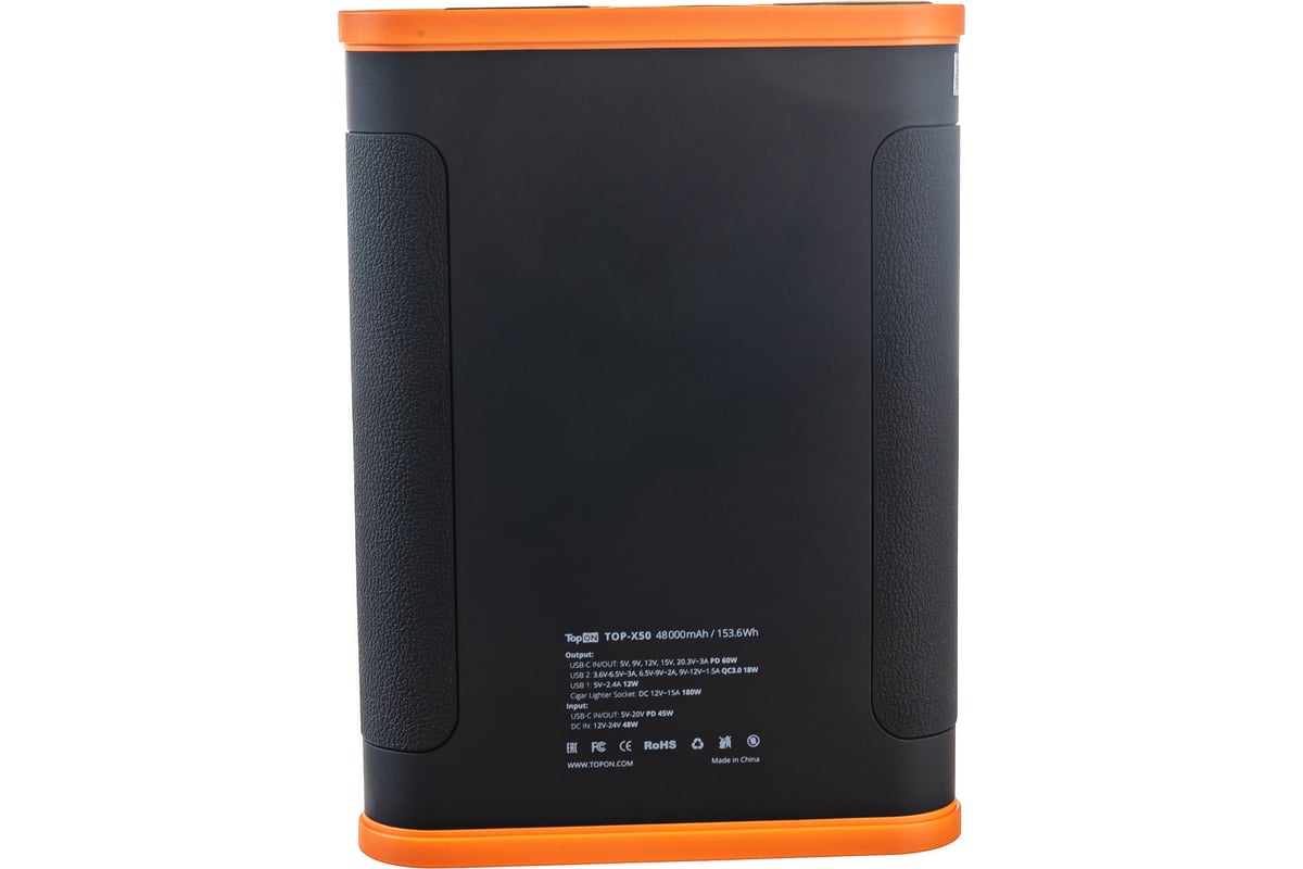 Внешний аккумулятор TopOn 48000mAh Type-C PD 60W, USB1 QC3.0, USB2 12W, TOP-X50  - выгодная цена, отзывы, характеристики, фото - купить в Москве и РФ