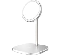 Беспроводная зарядка Hoco CW32 Happiness magnetic, magsafe, серебристый 801056