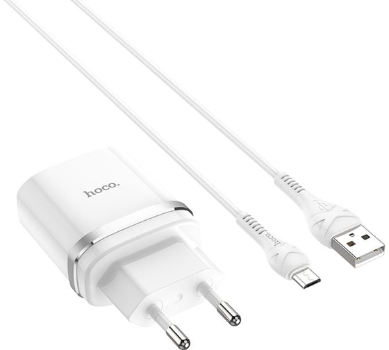 Зарядное устройство Hoco c12Q Smart QC3.0, кабель Micro USB, один порт USB, 5V, 3.0A, белый 820385