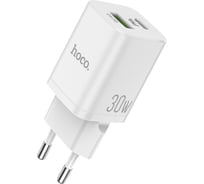 Зарядное устройство Hoco N13 Bright PD30W+QC3.0 два порта 1*USB-A, 1*Type-C, белый 801174