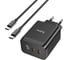 Зарядное устройство Hoco N18 Phenomenon 65W три порта 1*USB-A, 2*Type-C GaN, черный 801167 1