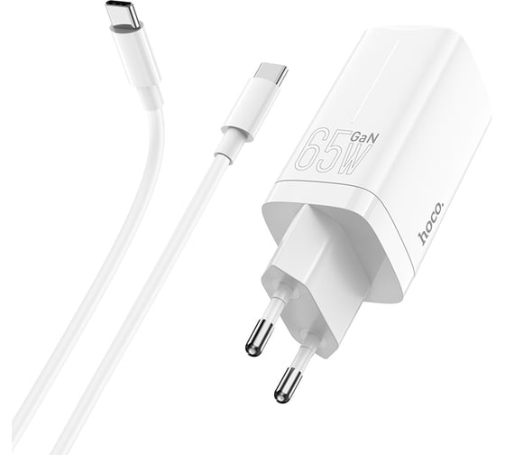 Зарядное устройство Hoco N16 Scenery 65W три порта 1*USB-A, 2*Type-C GaN, белый 801171