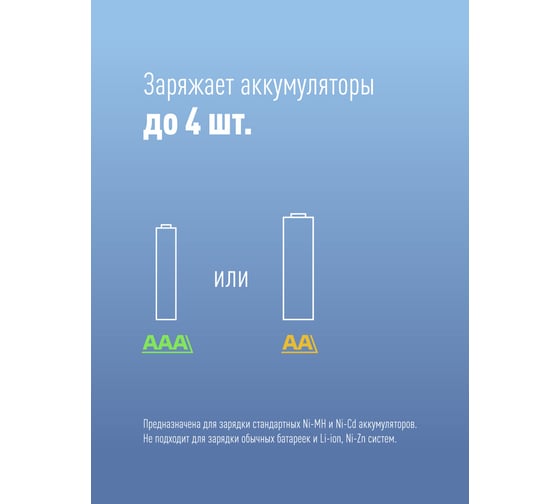 Зарядное устройство КОСМОС 1-4 АА/ААА питание от USB шнура, автоотключение KOC903USB