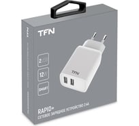 Сетевое зарядное устройство TFN RAPID+ 2USB 2.4A 12W, белое TFN-WCRPD12W2UWH