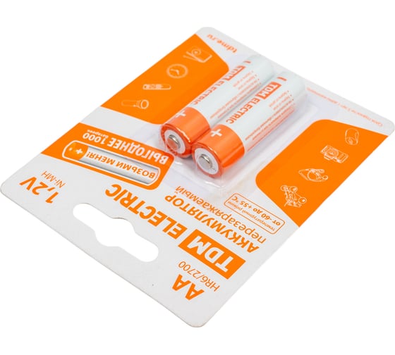 Аккумулятор TDM ELECTRIC AA-2700 mAh Ni-MH BP-2 SQ1702-0072