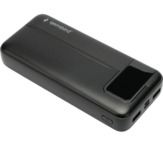 Портативный аккумулятор Gembird 20000мАч, QC/PD, дисплей, черный GPB-20Q 1