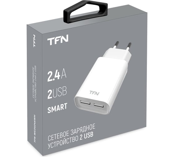 Сетевое зарядное устройство TFN 2USB 2.4A, белое TFN-WC2U24AWH