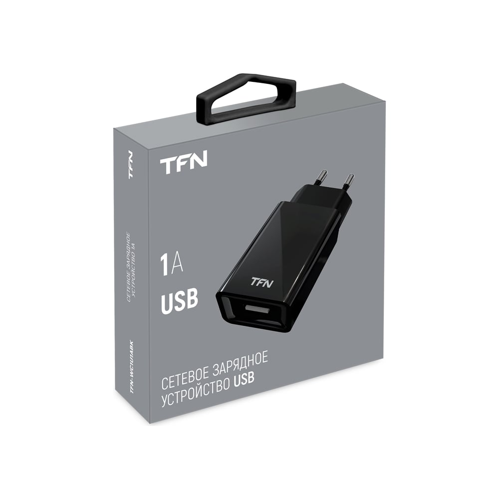  зарядное устройство TFN без кабеля 1A, черное TFN-WC1U1ABK .