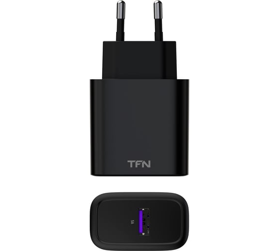 Сетевое зарядное устройство TFN RAPID 5A QC/SCP, черное без кабеля TFN-WCRPD01