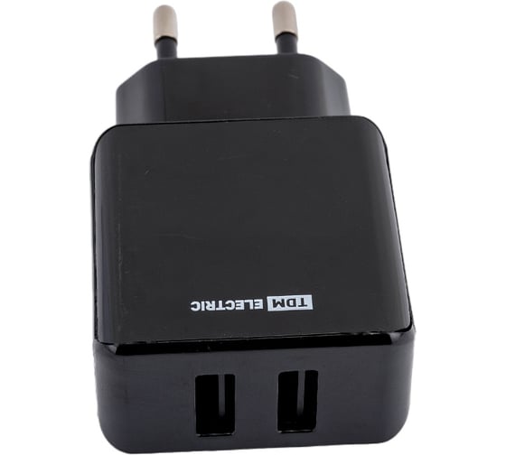 Сетевое зарядное устройство TDM ELECTRIC ELECTRIC СЗУ 4, 2,1 А, 2 USB, черный, SQ1810-0021