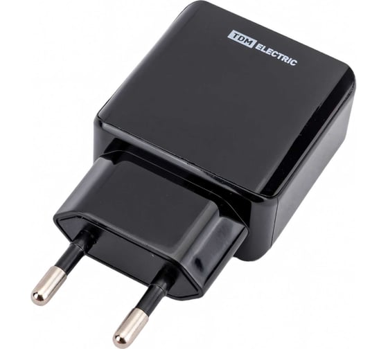 Сетевое зарядное устройство TDM ELECTRIC ELECTRIC СЗУ 4, 2,1 А, 2 USB, черный, SQ1810-0021